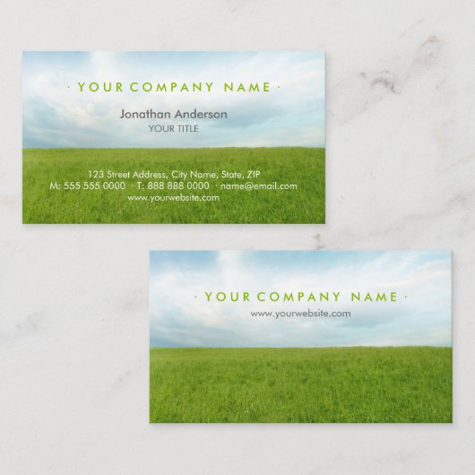 Groen veld visitekaartje (Voorkant / Achterkant)