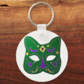Groen Venetiaans kattenmasker ontwerp Sleutelhanger (Achterkant)