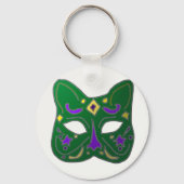 Groen Venetiaans kattenmasker ontwerp Sleutelhanger (Achterkant)