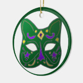 Groen Venetiaans kattenmaskerontwerp Keramisch Ornament (Links)