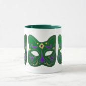 Groen Venetiaans kattenmaskerontwerp Mok (Midden)