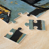 Groen venster, zwart katje legpuzzel (Zijkant)