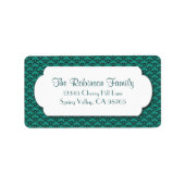 Groen Ventilatorpatroon met Wit Lijst Etiket (Voorkant)