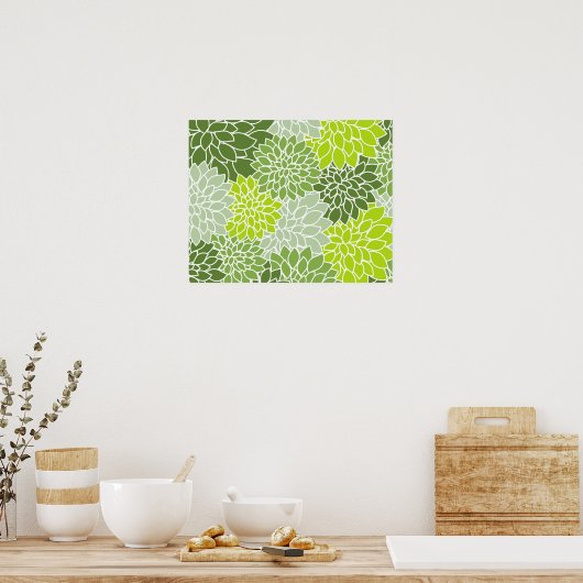 Groen ventilatorpatroon poster (Keuken)