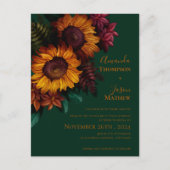 Groen verbrand Sinaasappel Bloemenbruiloft Uitnodi Uitnodiging Briefkaart (Voorkant)