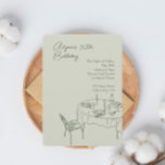 Groen Verjaardagsdiner voor 30e Verjaardagsfeest Kaart<br><div class="desc">Presentatie van ons "Verjaardagsdiner voor 30ste Verjaardagsfeestuitnodiging" - de perfecte keuze om uw mijlpaalviering te kickstarten! Vieren in stijl: Of u nu uw eigen 30e verjaardagsbash plant of een verrassingsfeest organiseert voor een geliefde, deze uitnodiging zet het podium voor een opmerkelijke avond. Artistieke tafel instelling: De elegante schets van een...</div>