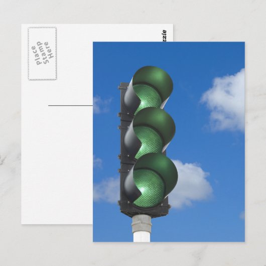 Groen verkeerslicht - Briefkaart (Voorkant / Achterkant)
