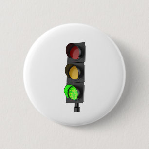 Groen verkeerslicht ronde button 5,7 cm