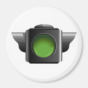 Groen verkeerslicht voor klassikaal beheer magneet