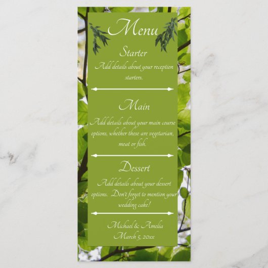 Groen verkenningsmenu menu (Voorkant)