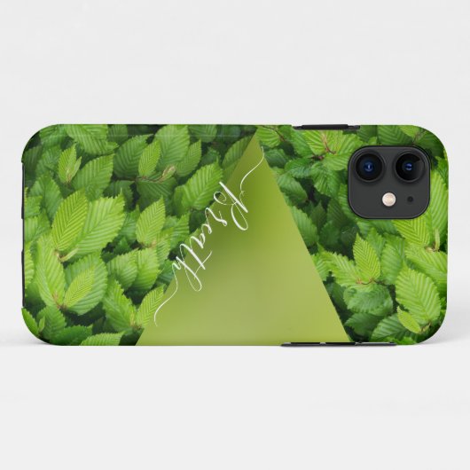Groen verlaat abstracte monogram Case-Mate iPhone case (Achterkant (horizontaal))
