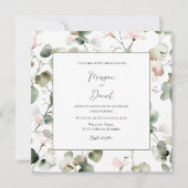 Groen verlaat eucalyptus huwelijksuitnodiging (Voorkant)