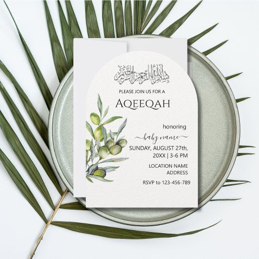 Groen verlaat islamitische Aqiqa Aqeeqa-uitnodigin Kaart