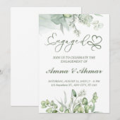 Groen verlaat minimilist Verloving invitatie Kaart (Voorkant / Achterkant)