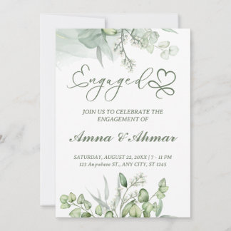 Groen verlaat minimilist Verloving invitatie Kaart