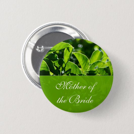 Groen verlaat moeder van de bruidbruiloft ronde button 5,7 cm (Voorkant /achterkant)