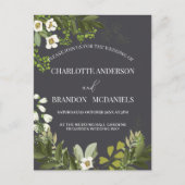 Groen verlaat tijdloze botanische bruiloft briefkaart (Voorkant)