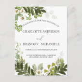 Groen verlaat tijdloze botanische bruiloft briefkaart (Voorkant)