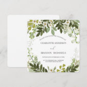 Groen verlaat tijdloze botanische bruiloft kaart (Voorkant / Achterkant)