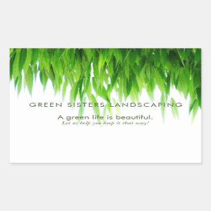 Groen verlaten aarsvriendelijk ontwerp rechthoekige sticker