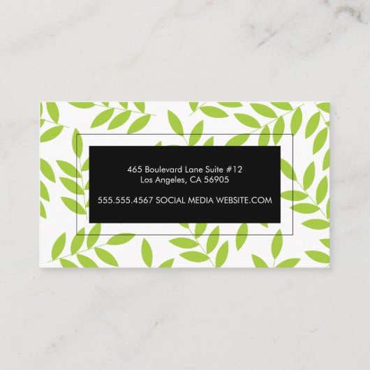 Groen verlof / landschapsontwerp visitekaartje (Achterkant)