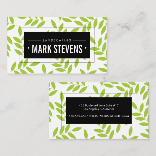 Groen verlof / landschapsontwerp visitekaartje (Voorkant / Achterkant)