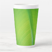 Groen verloop Banaan blad textuur patroon naam Latte Mok (Voorkant)