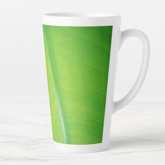 Groen verloop Banaan blad textuur patroon naam Latte Mok (Rechts)