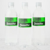Groen verloop diamantpatroon waterfles etiket (Flessen)