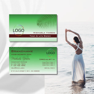 Groen verlopend palmpje met Logo Professional Visitekaartje