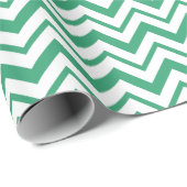 Groen verpakkingspapier van de soort Zig Zag Strip Cadeaupapier (Rol Hoek)