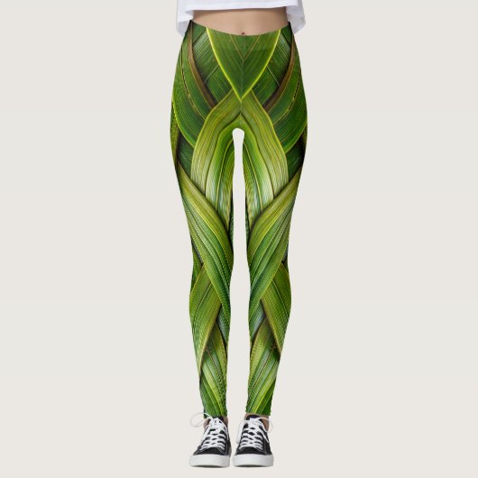 Groen vers bamboeweefsel leggings (Voorkant)