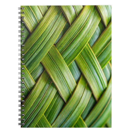 Groen vers bamboeweefsel notitieboek (Voorkant)
