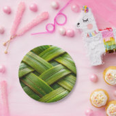 Groen vers bamboeweefsel papieren bordje (Feest)