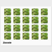 Groen vers bamboeweefsel vierkante sticker (Vel)