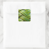 Groen vers bamboeweefsel vierkante sticker (Tas)