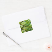 Groen vers bamboeweefsel vierkante sticker (Envelop)