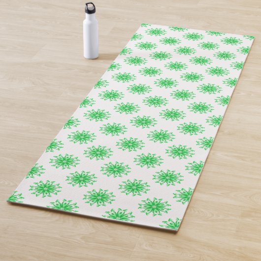 Groen vers bloemmotief yogamat (In situ)