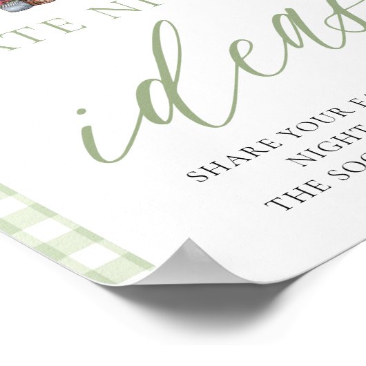 Groen vers uit de markt Datum nacht Ideeën Sign Poster (Hoek)