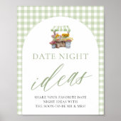 Groen vers uit de markt Datum nacht Ideeën Sign Poster (Voorkant)