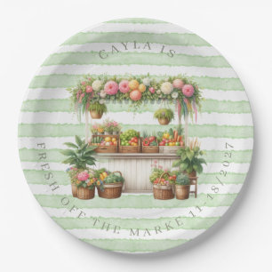 Groen Vers van de Markt Bruiloft Feest Papieren Bordje