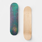 Groen versleten met cyaantoon persoonlijk skateboard (Voorkant)