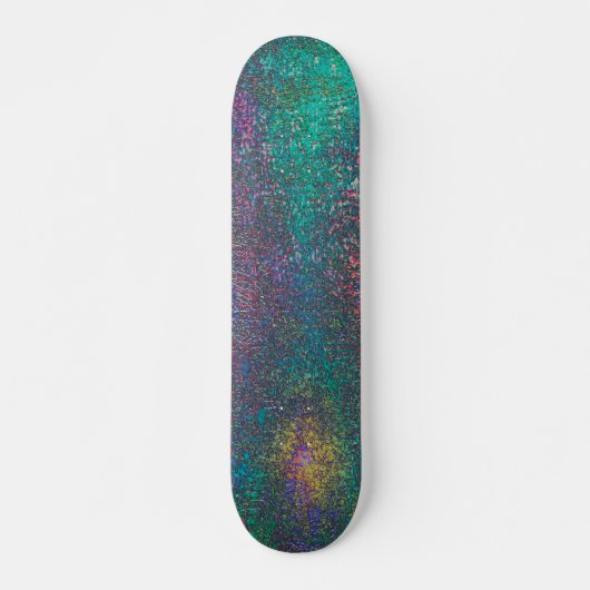 Groen versleten met cyaantoon persoonlijk skateboard (Voorkant)