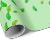 groen verstrooid blad cadeaupapier (Rol Hoek)