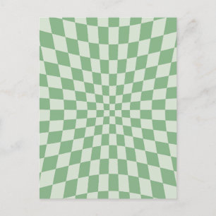 groen vervormd dambordpatroon briefkaart