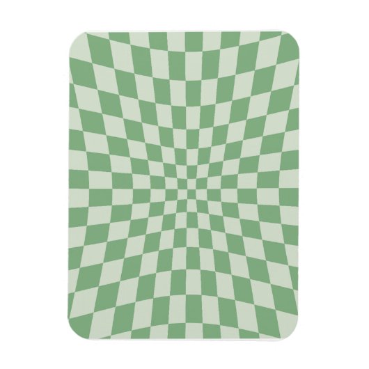 groen vervormd dambordpatroon magneet (Verticaal)