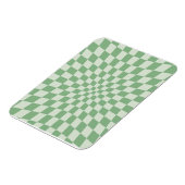groen vervormd dambordpatroon magneet (Linkerzijde)