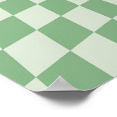 groen vervormd dambordpatroon poster (Hoek)