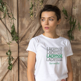 Groen vervormd lacrossewoord t-shirt