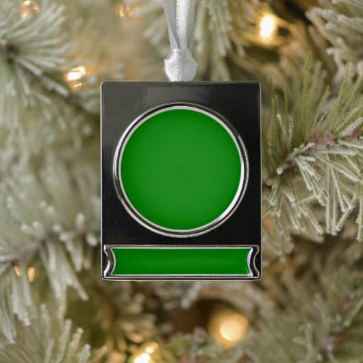 Groen Verzilverd Banner Ornament (Boom)